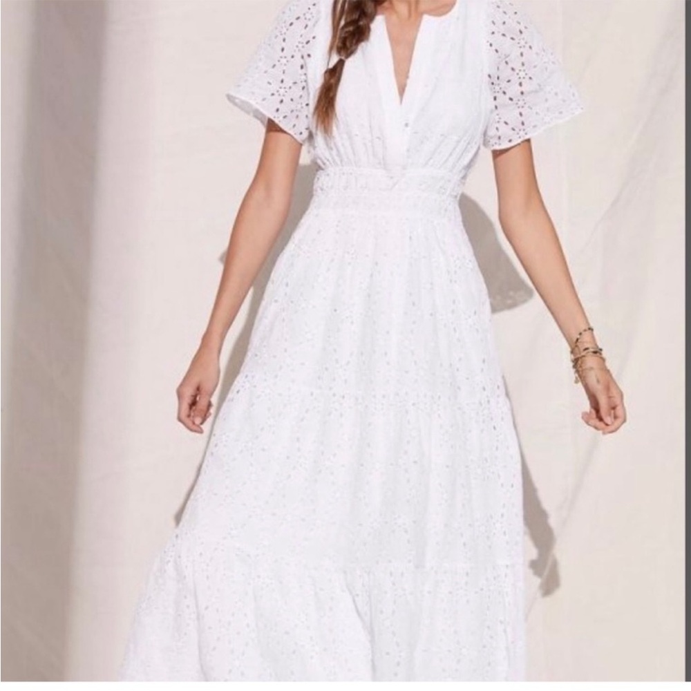 Anthropologie White Eyelet Dress